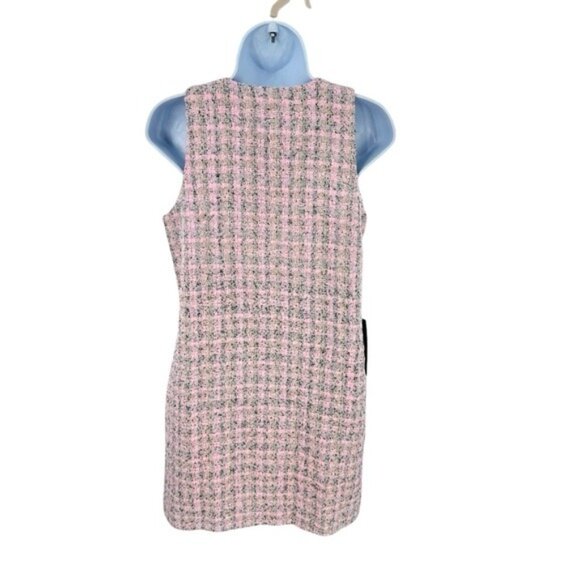 Pomander Place | NEW Peony Tweed Bianca Sleeveless Crewneck Mini Dress Size L - Picture 8 of 12